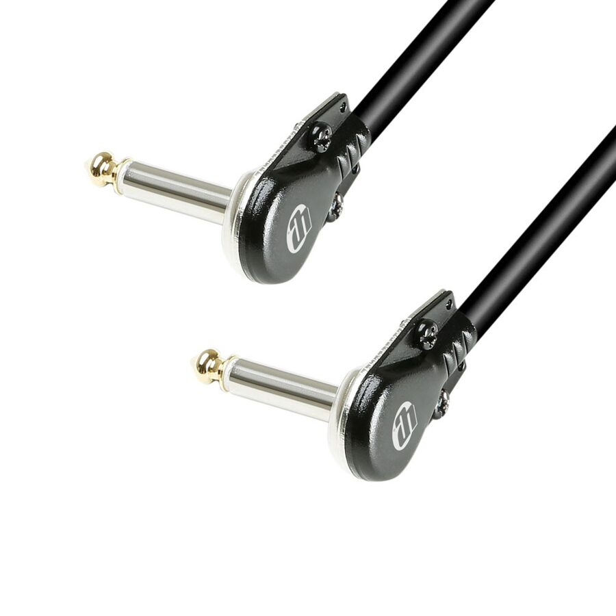 Patch cable with 6.35 mm mono angled extra-flat jack connectors 20 cm